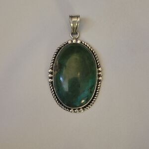 ✨️💚Vintage Sterling Silver Turquoise Pendant